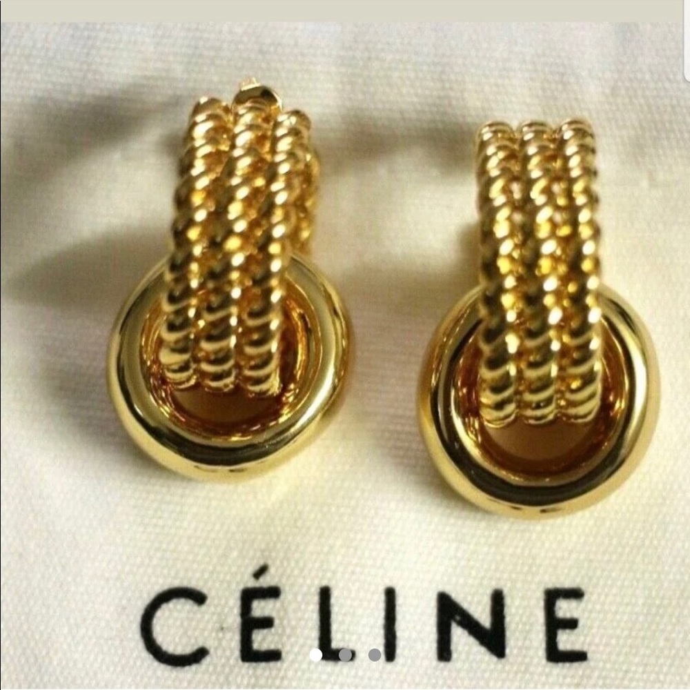 Authentic Céline Paris gold earrings